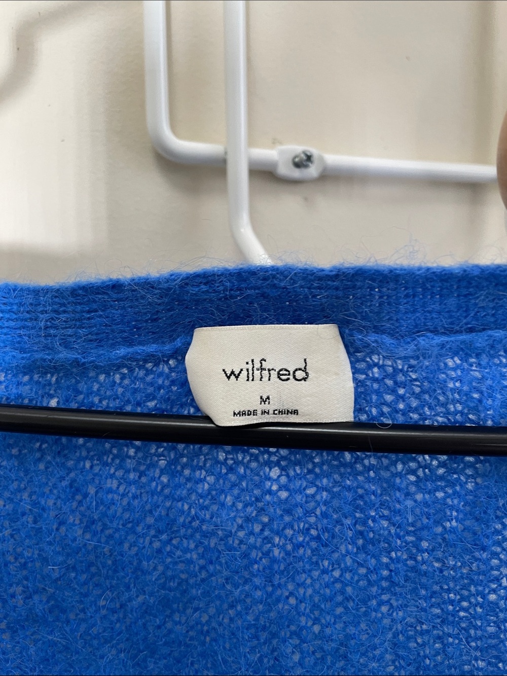 Aritzia - Wilfred - Mohair Alpaca Blend Button Down Cardigan - Blue M - Picture 2 of 9